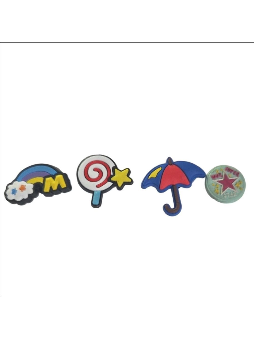 Cartoon Shoe Charms Set Rainbow Lollipop Umbrella Star